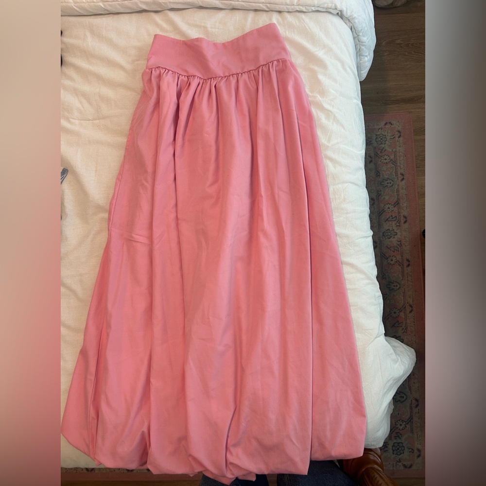Women's Pink Maxi Skirt bubble skirt